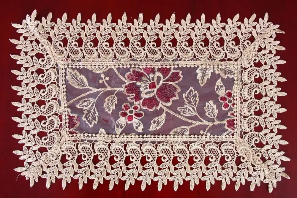 Rectangular Beige Lace Table Doilies or Place-mats