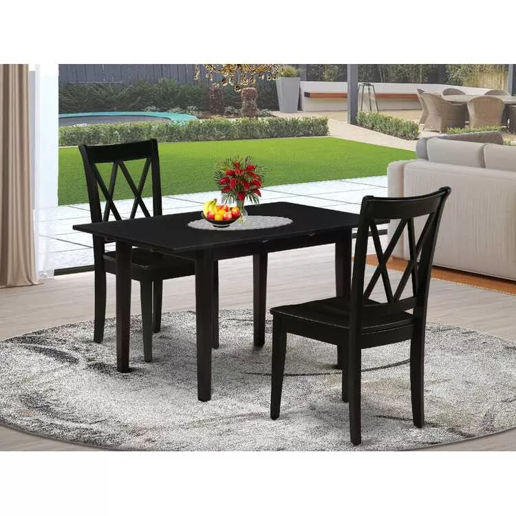 Rectangular Dinette Set with Black Finish