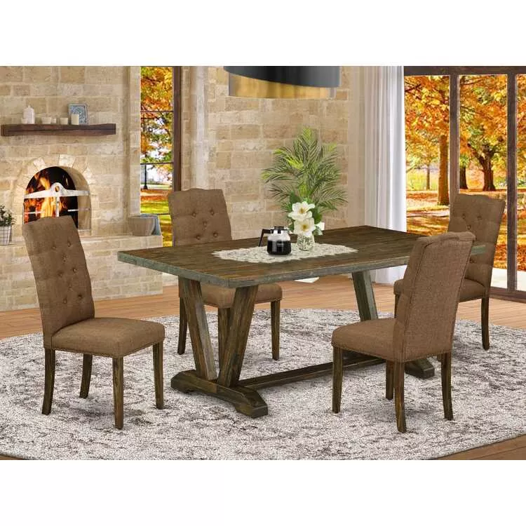 Rectangular Dinette Set with Dining Chairs and Table
