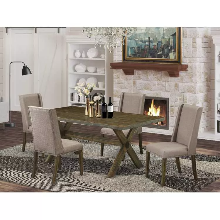 Rectangular Dining Set 5-Piece Parsons Chair and Table