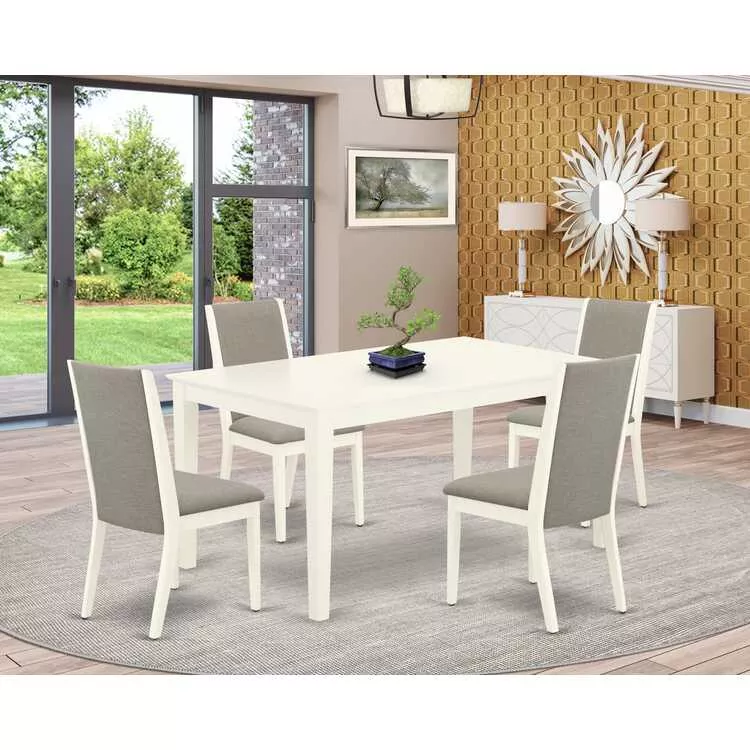 Rectangular Kitchen Table & 4 Parsons Chairs Set