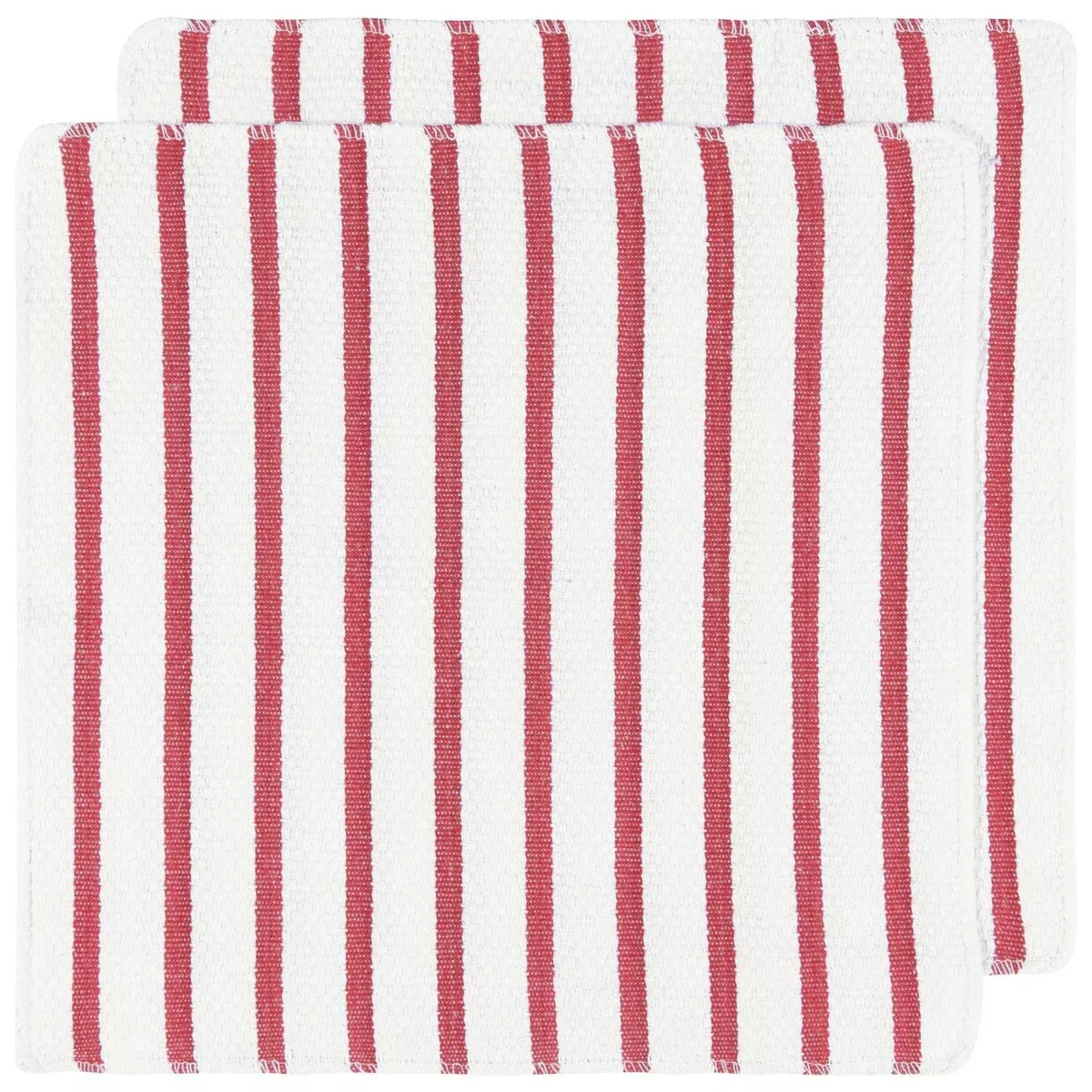 Red Basketweave Dishcloths - Set of 2