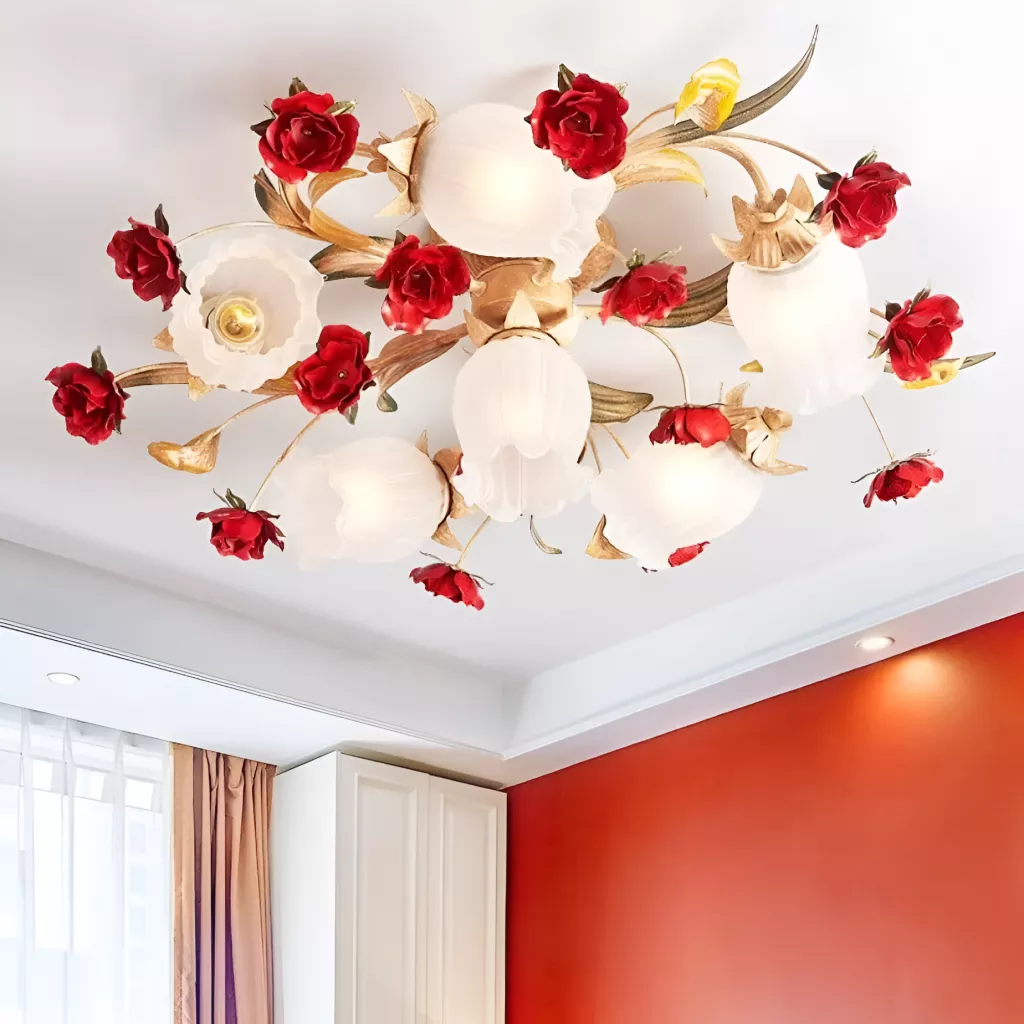 Red Flower Lamp Ceiling Lights