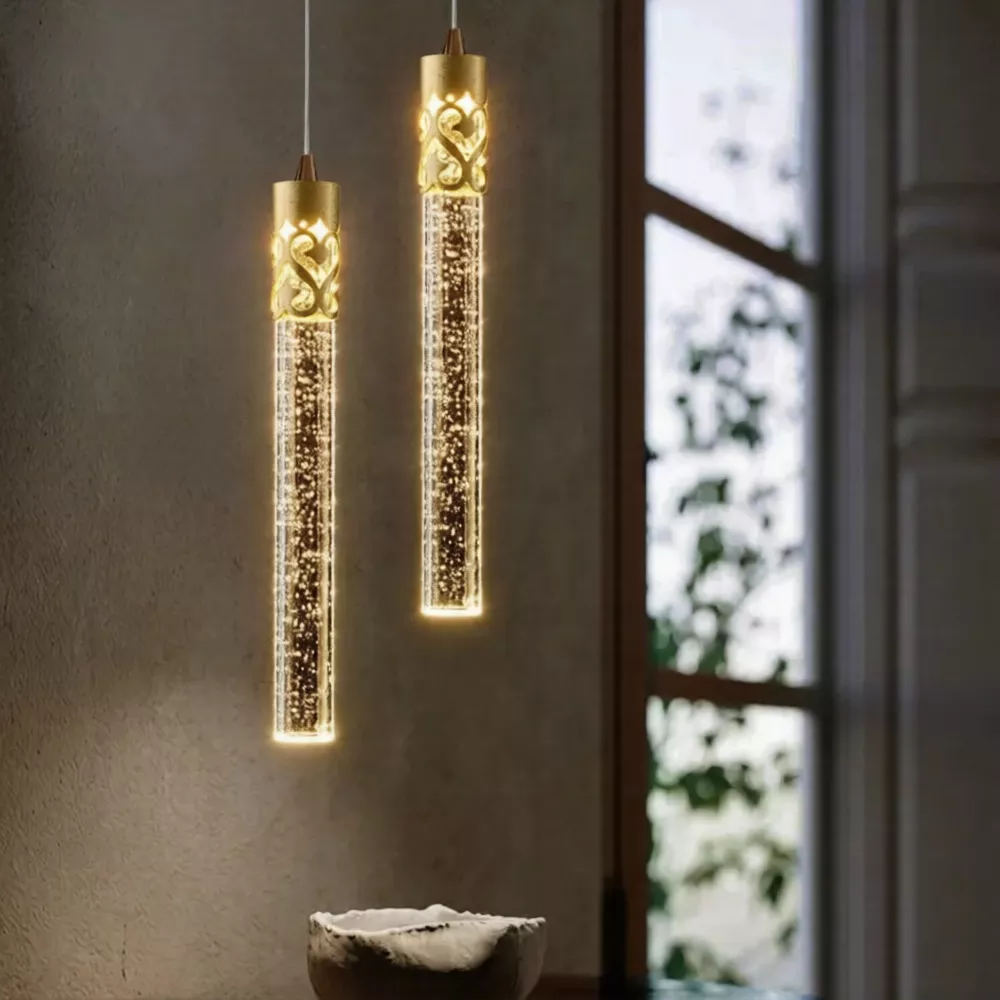 Remote Control Crystal Pendant Light With Multicolor Option