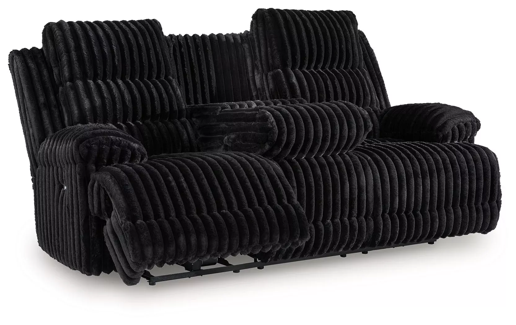Rhine Falls - Reclining Power Sofa With Drop Down Table - Onyx