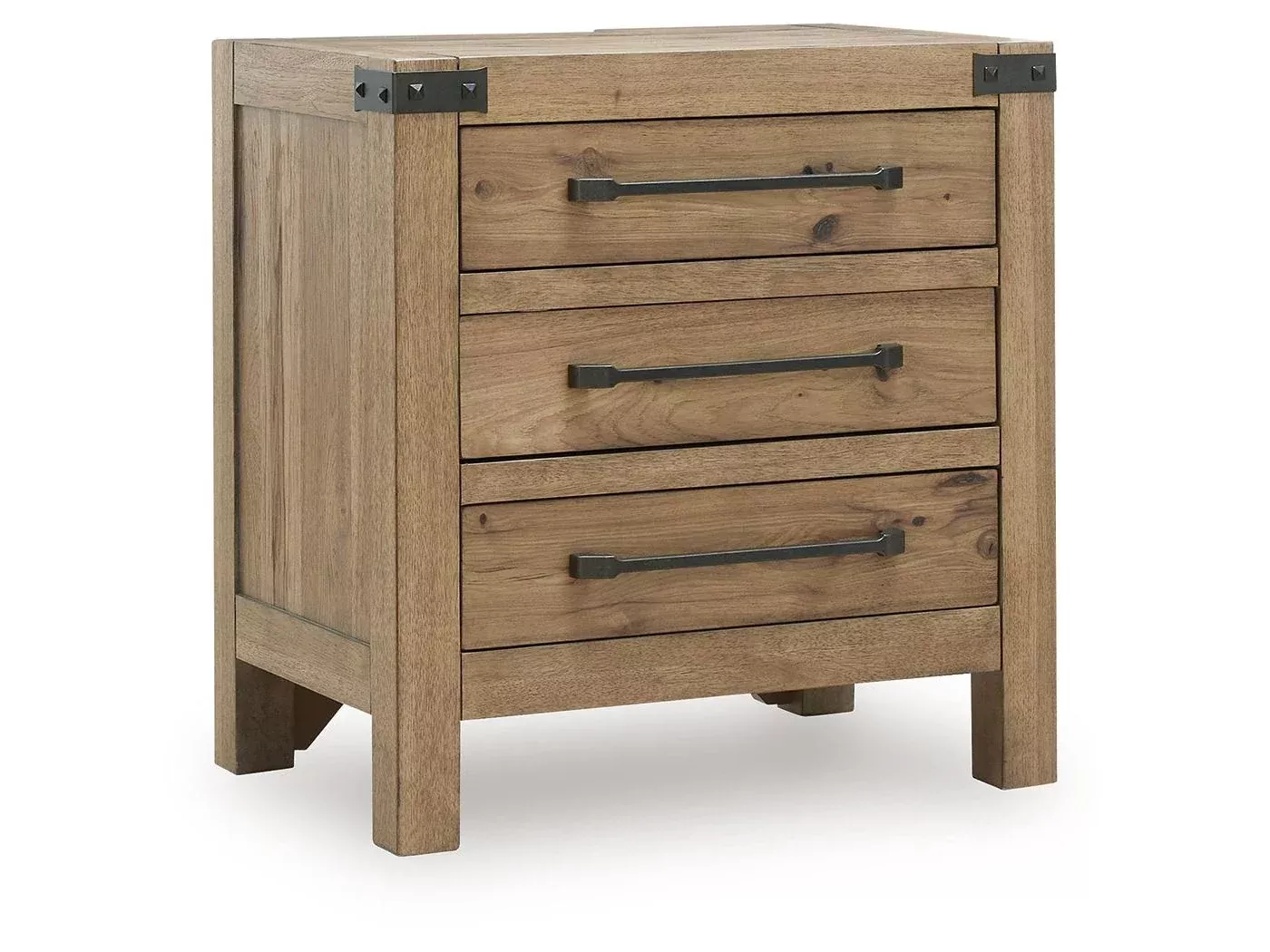 Ridgester - Three Drawer Night Stand - Light Brown