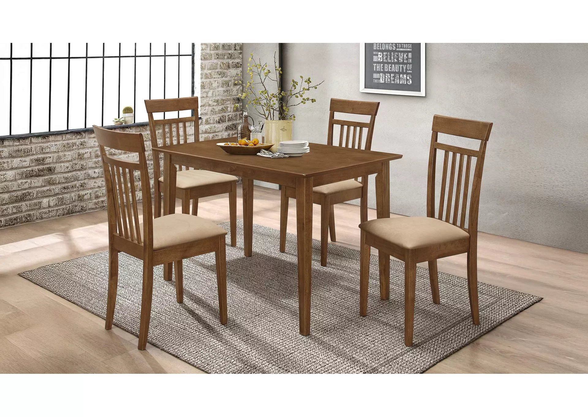 Robles 5-piece Rectangular Dining Table Set Chestnut