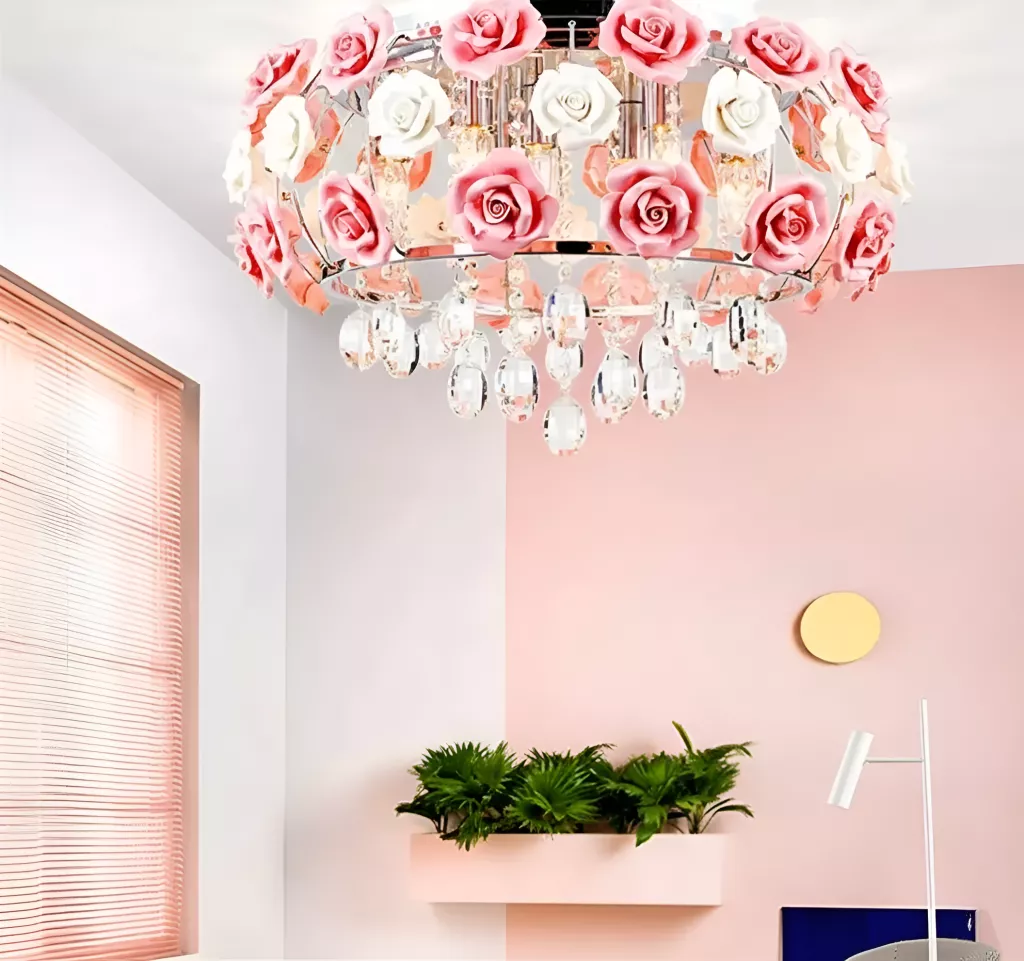 Rose Design LED Crystal Ceiling Light