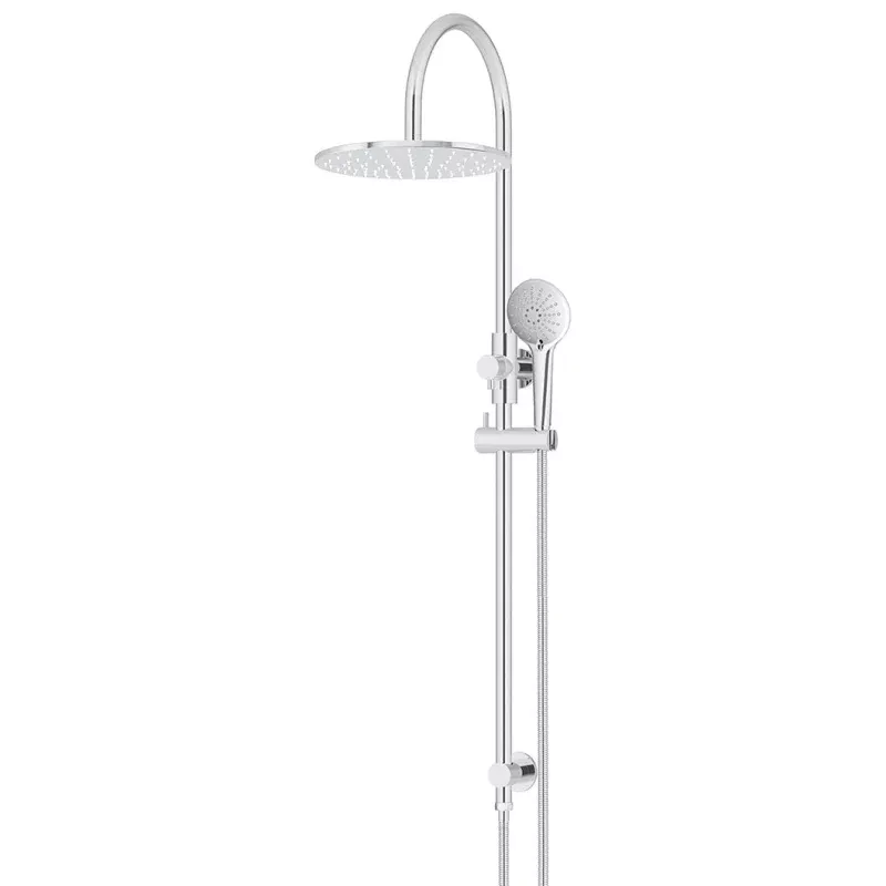 Round Combination Shower Rail 300mm Rose, Three Function Hand Shower