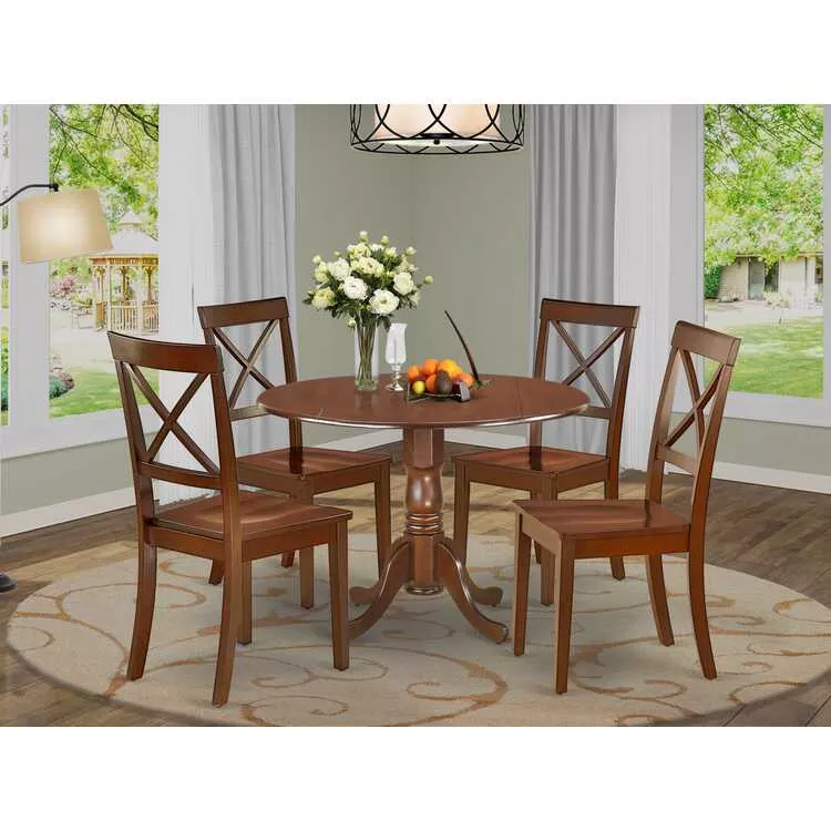 Round Dining Table Set with 4 Chairs - 42 Inch Kitchen Table