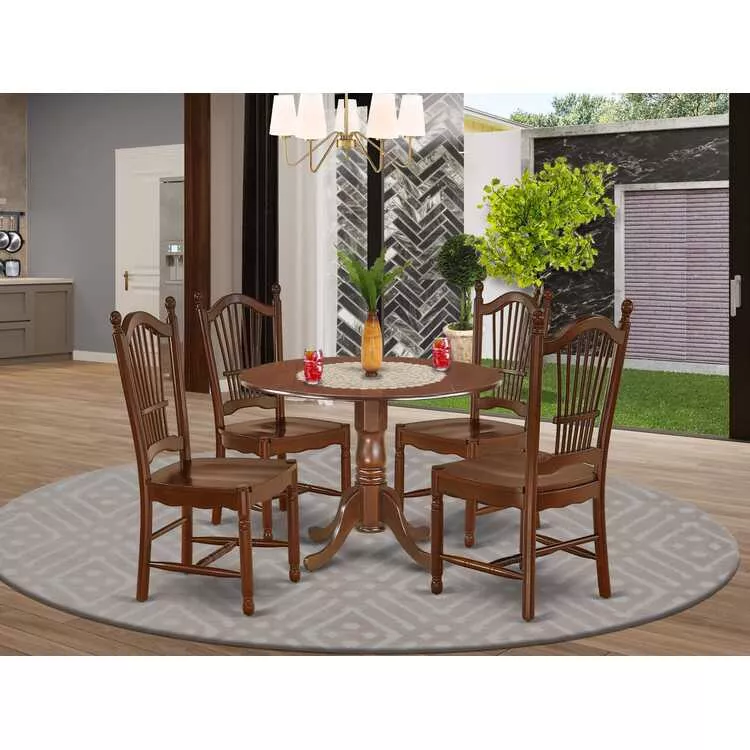 Round Kitchen Table & Chair Set - 5 Piece Dining Set
