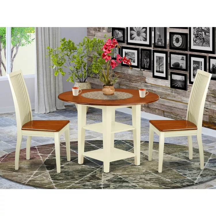 Round Kitchen Table & Chair Set - Cherry Finish