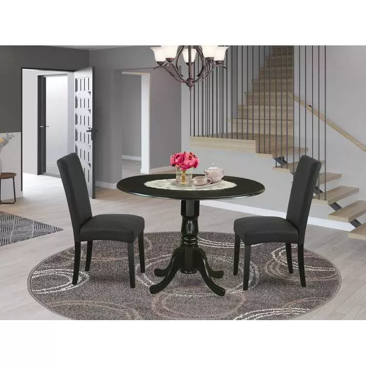 Round Kitchen Table Set with 2 Chairs - 42 Inch Dining Set