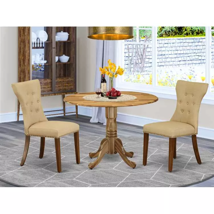 Round Kitchen Table Set with 2 Chairs - Small Space Dining Set