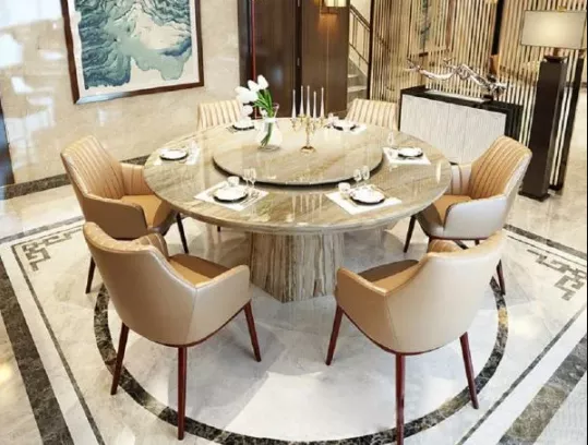 Round Marble Dining Table With Lazy Susan