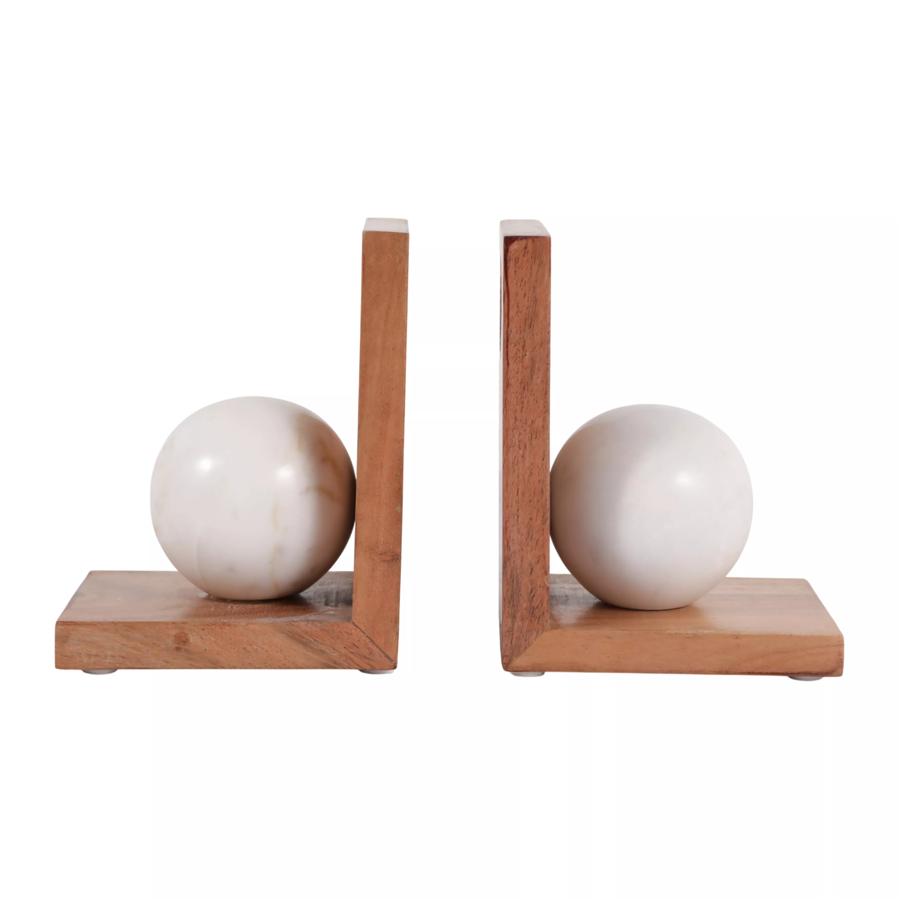S/2 6" Bookend With Marble Orb