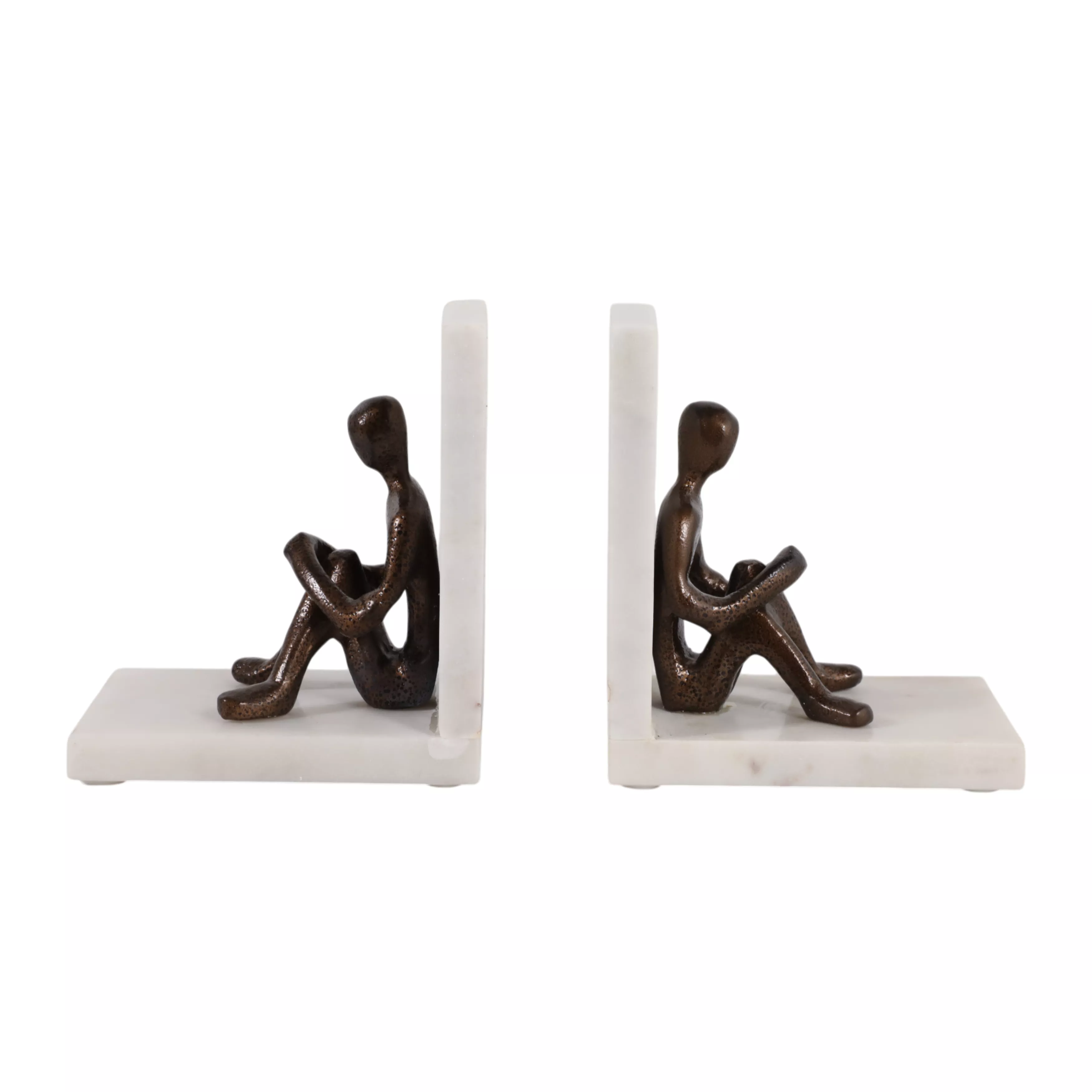 S/2 8" Man Reading Bookends