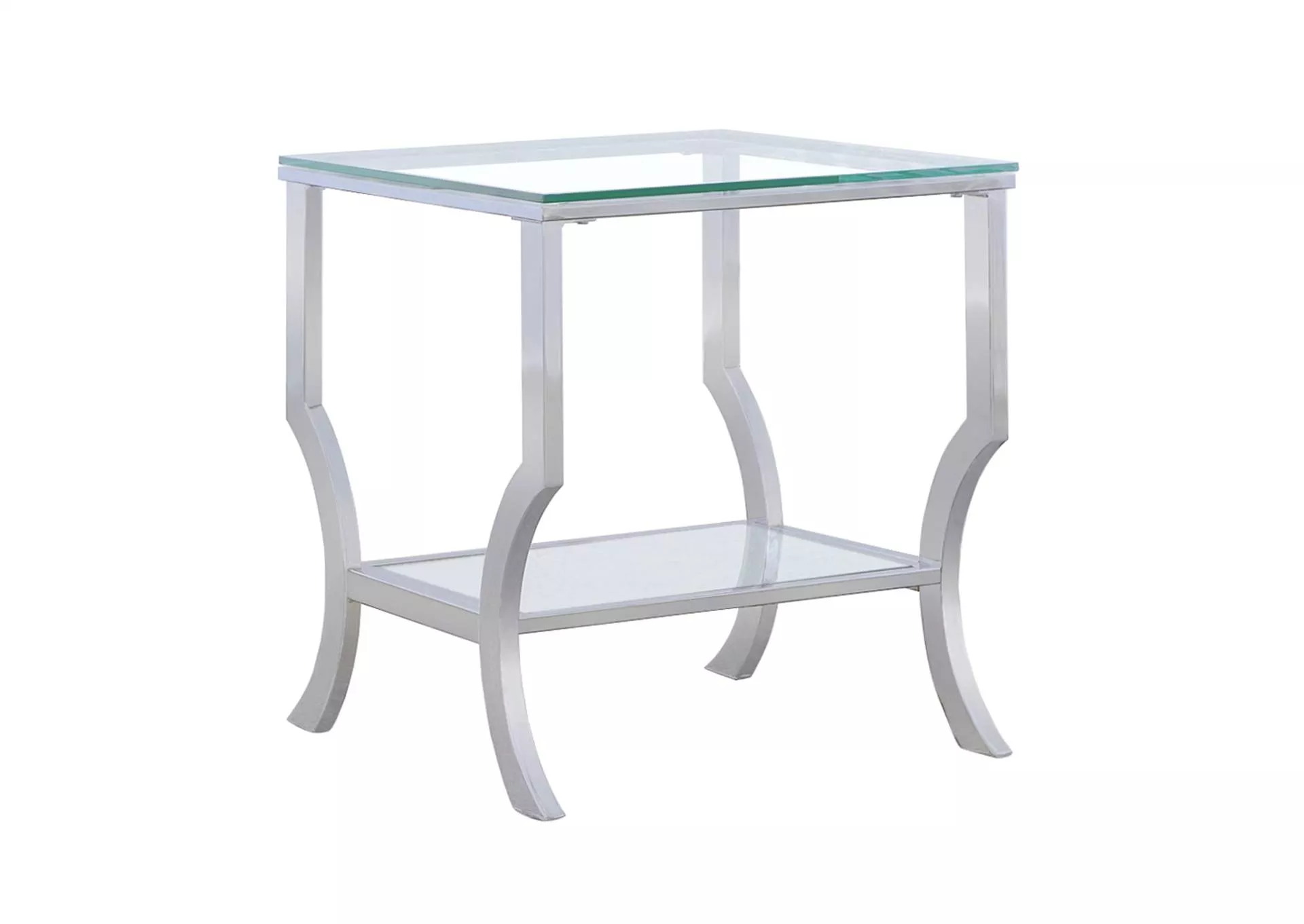 Saide Square Glass Top Side End Table Chrome