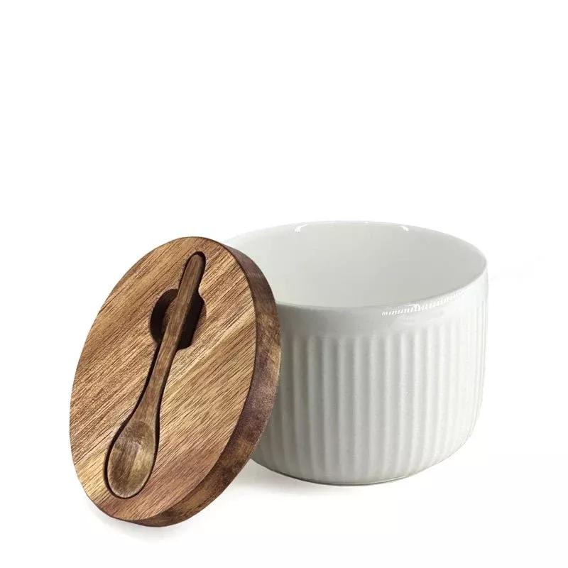 Salt Keeper With Lid & Spoon