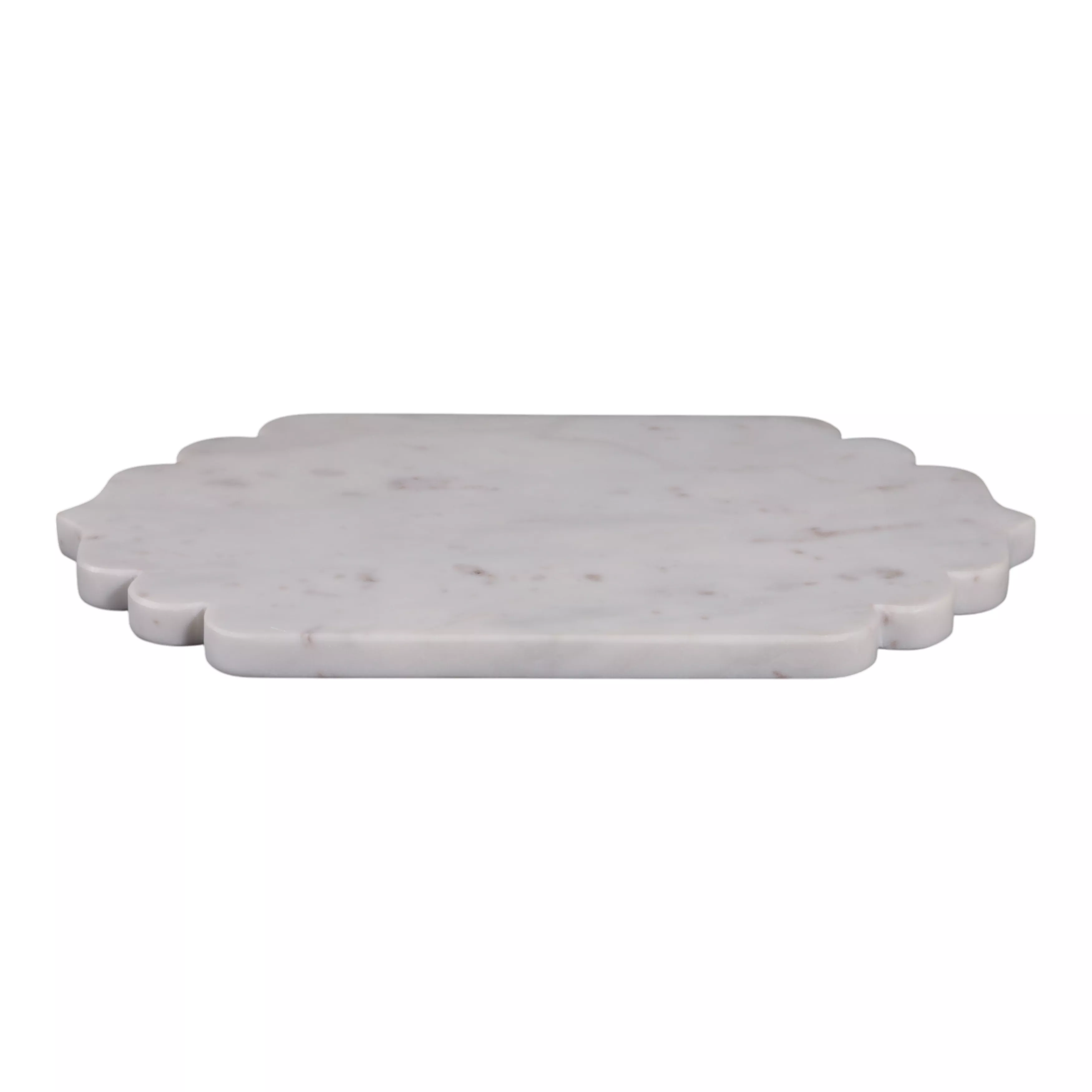 Scallop Edge Oval Marble Tray