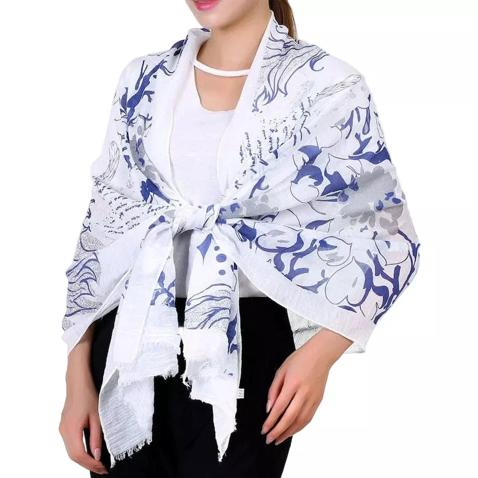 Scarf - Blue & White Seaside