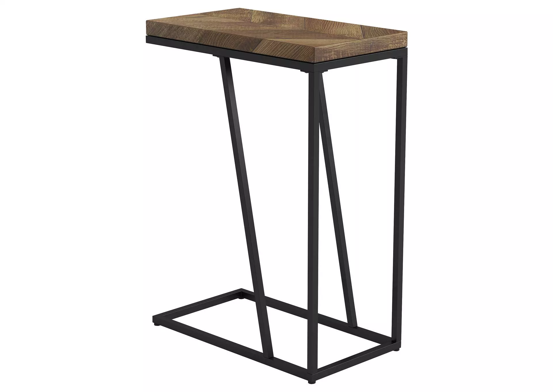 Sergio Engineered Wood C-Shaped Side Table Rustic Tobacco