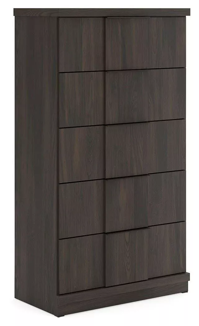 Shaehartin - Five Drawer Chest - Dark Brown