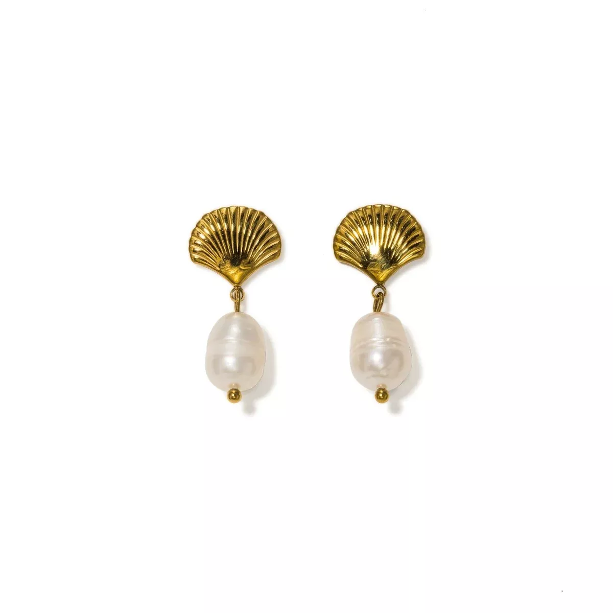 Shell & Pearl Drop Earrings