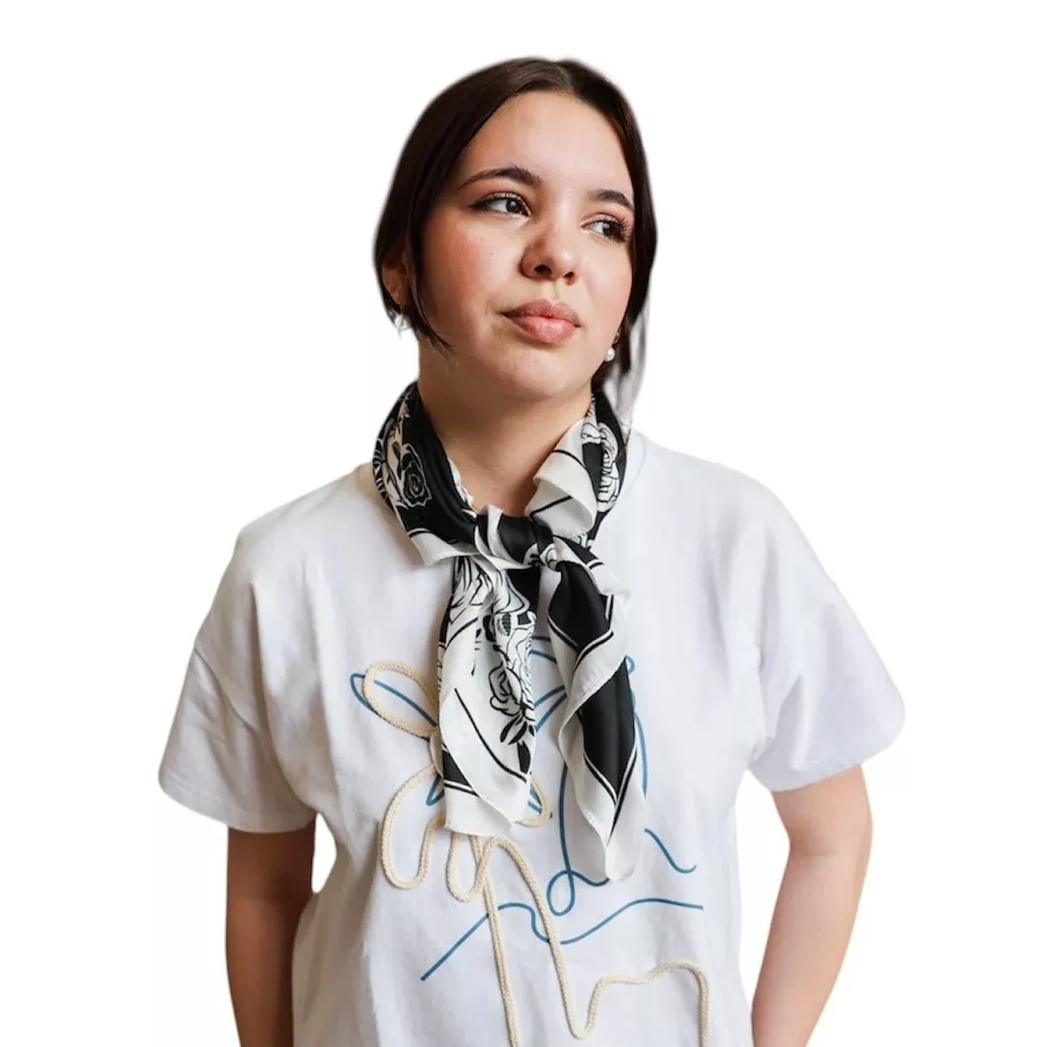 Silk Feeling Scarf - Roses