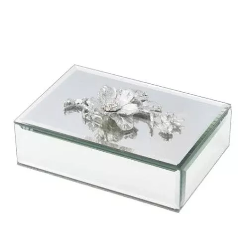 Silver Botanica Rectangular Box by Olivia Riegel