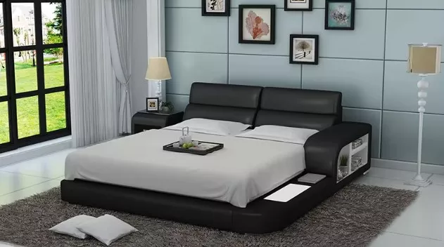 Simple Look LED Leather Bed