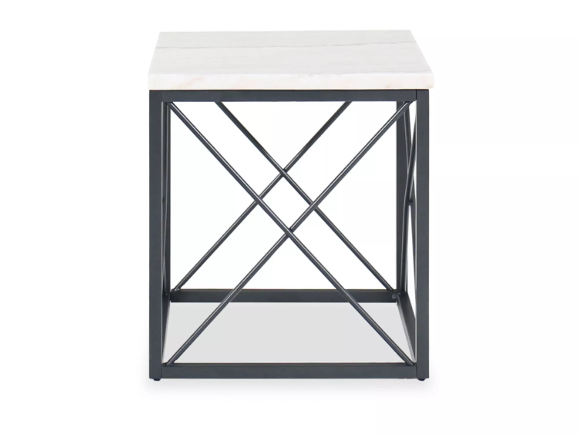 Skyler White Marble End Table