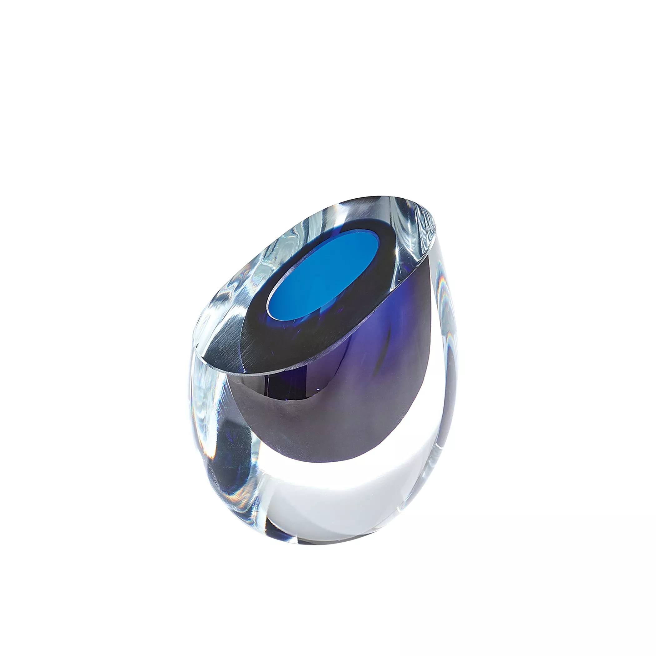 Slant Vase-Blue Small