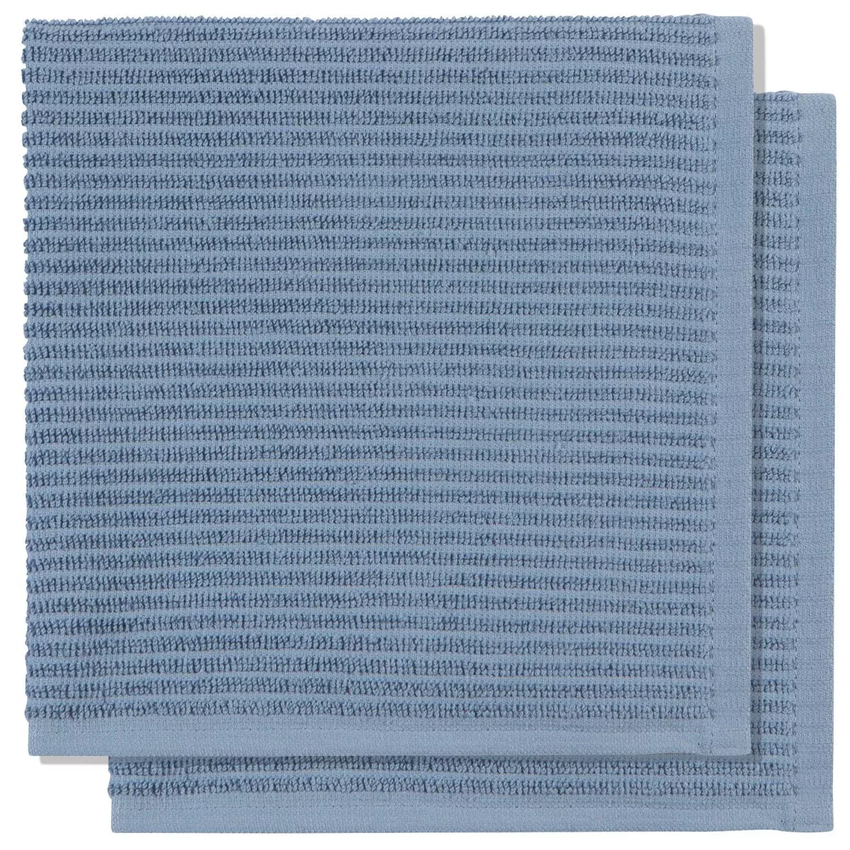 Slate Blue Ripple Dishcloths - Set of 2