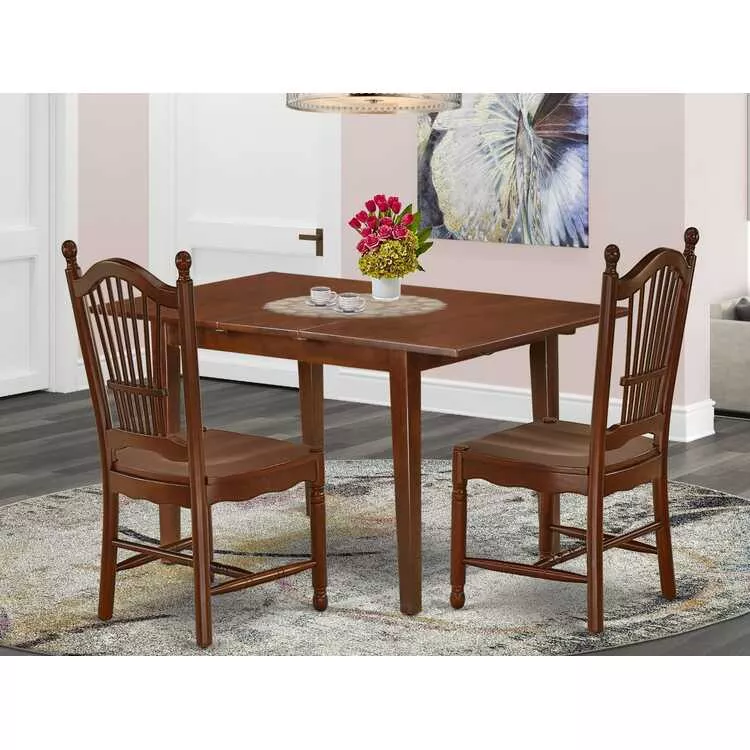 Small Kitchen Table Set with Chairs - 32x60 Inch Dining Set