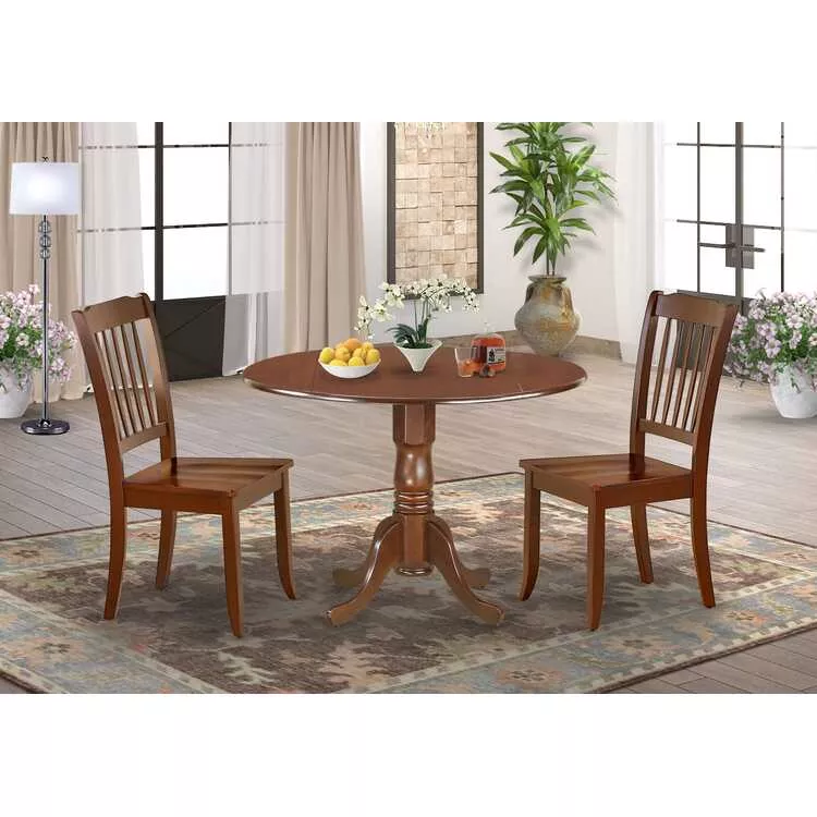 Small Kitchen Table Set with Chairs - Round Dining Table & 2 Chairs