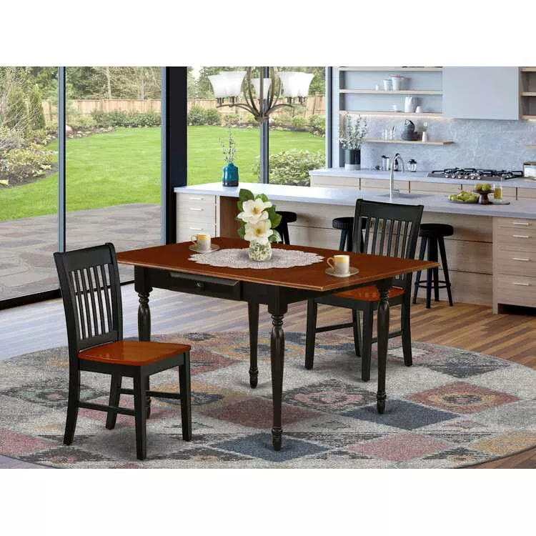 Small Space Dining Set - Table & 2 Chairs - Cherry Finish