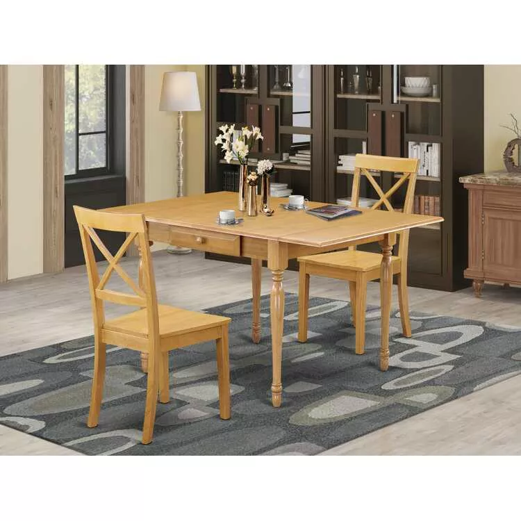 Small Space Oak Finish Kitchen Dining Set
