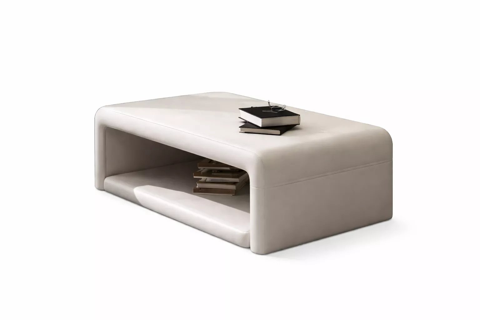 Small And Trendy Leather Coffee Table