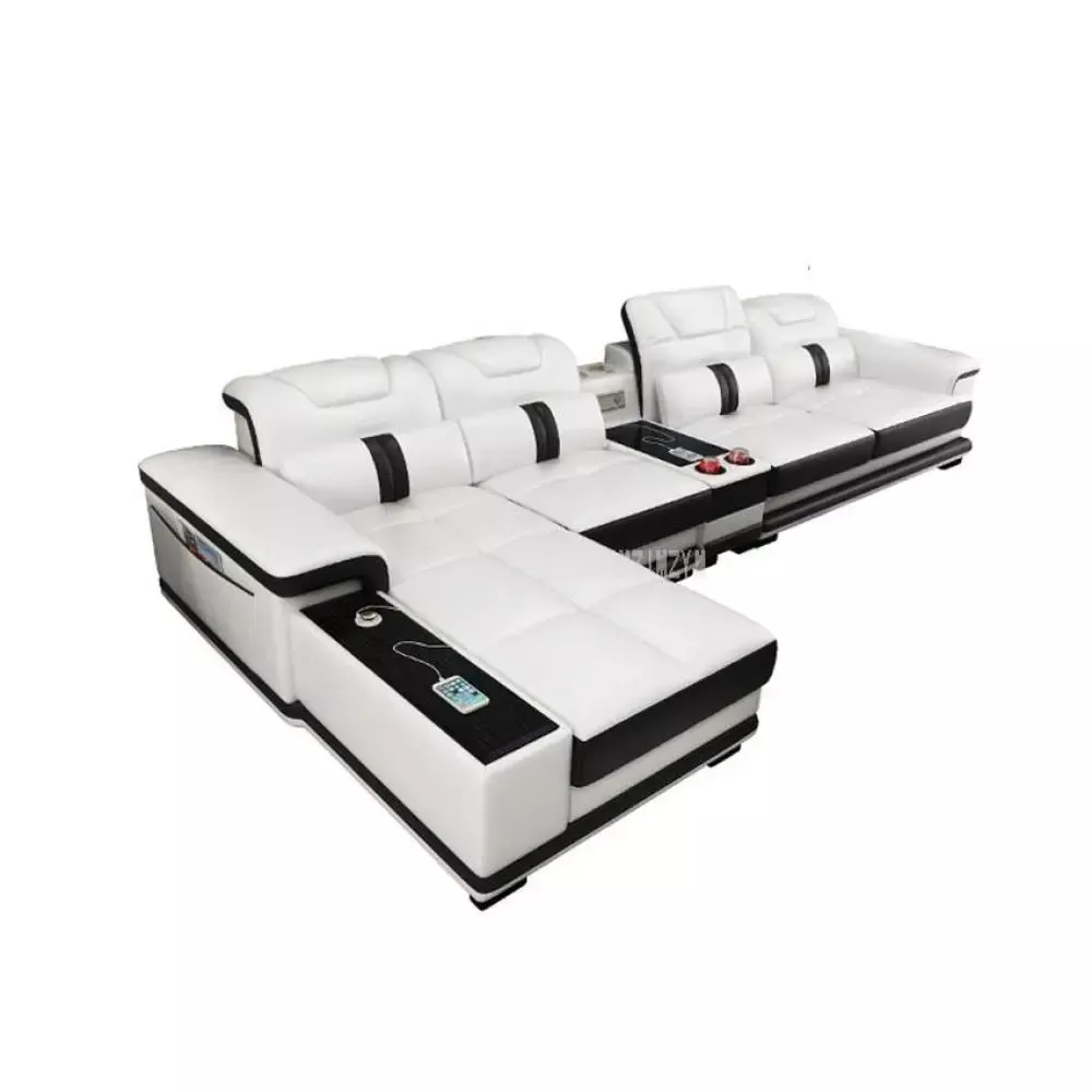 Smart Compact Leather Sectional Sofa