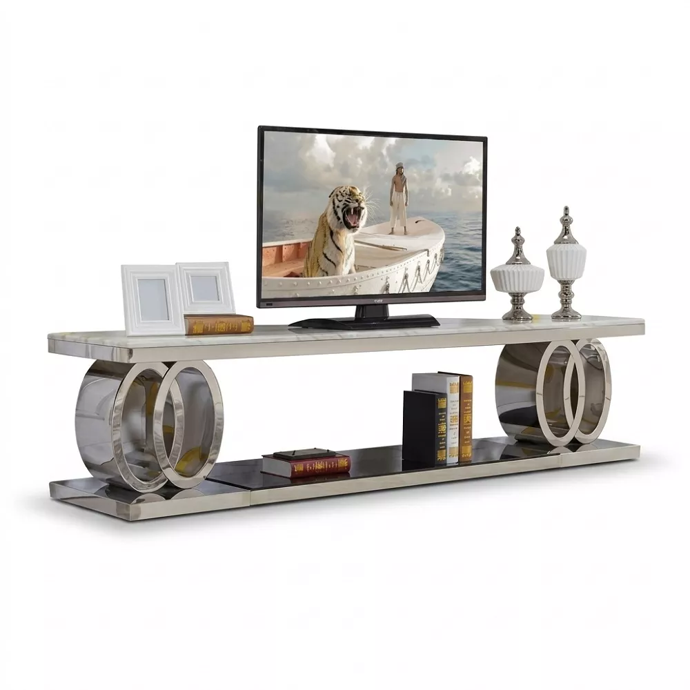 Spectacular TV Stand With Marble Tabletop