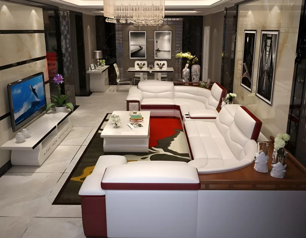 Splendid Large Sectional Leather Sofa