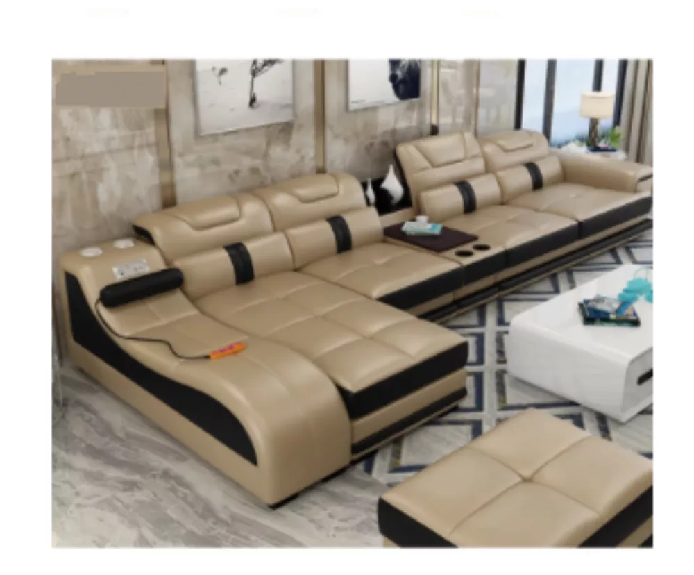 Splendid Multifunctional Leather Sectional Sofa Set