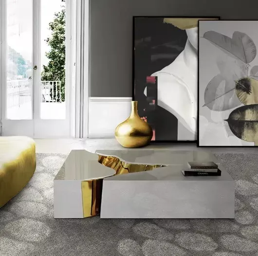 Split Design Metal Coffee Table