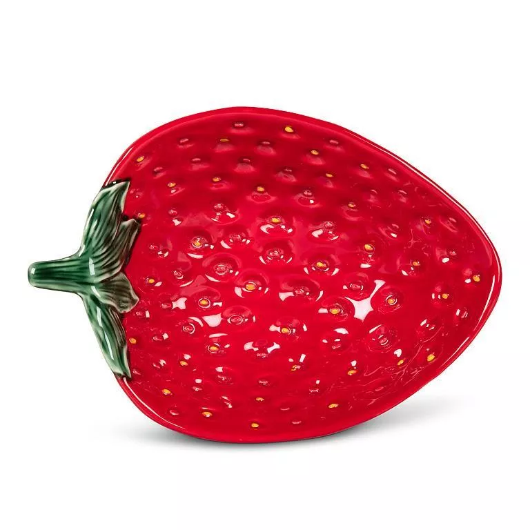 Strawberry & Leaf Low Bowl