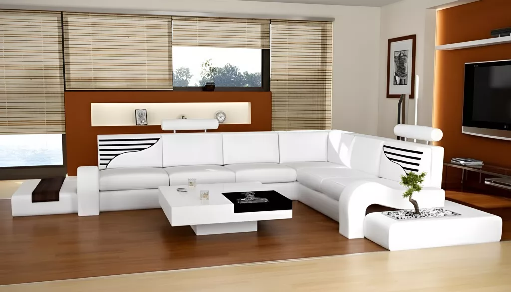 Studio Style L-Shaped Sectional Leather Sofa