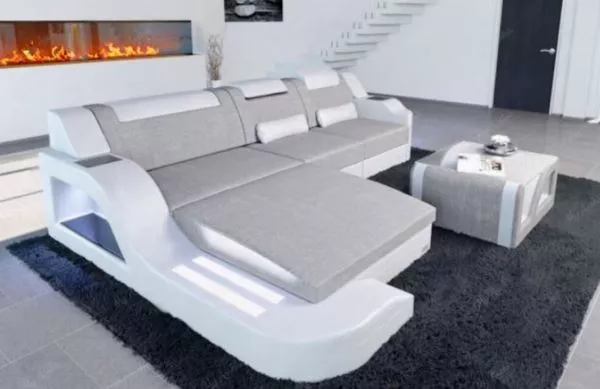 Stunning L-Shaped Large Fabric Sofa