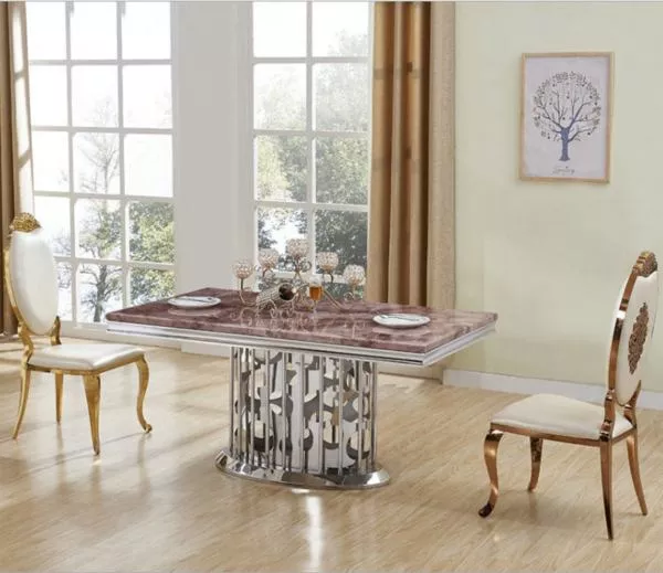Stupendous Rectangular Marble Top Dining Table