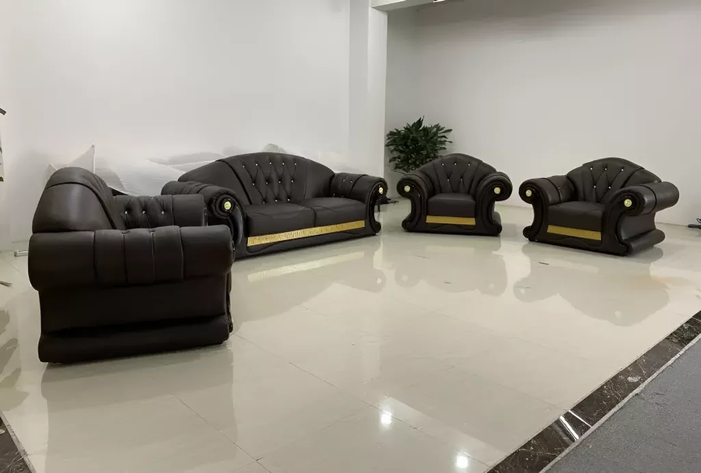 Stylish 4 Piece Leather Sofa Set