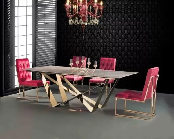 Stylish Vibrant Modern Designed Marble Dining Table